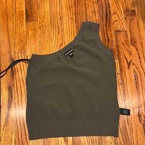 Bebe Khaki One-Shoulder Tank Top